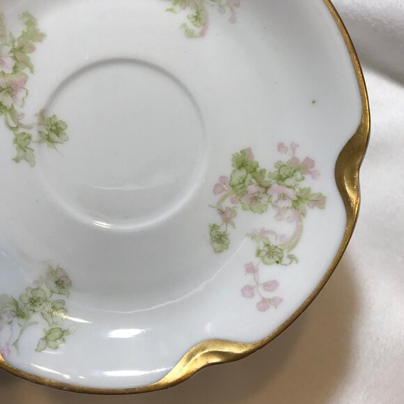 Haviland Floral Limoges Plate White w/Gold Trim GUC Vintage Saucer Tea Schleiger - Picture 5 of 8